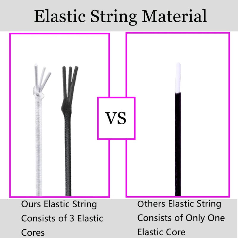 LUSTEMBER Stretchy String for Bracelets  4 Rolls 1 mm Sturdy Elastic String Elastic Cord for Jewelry Making  Necklaces  Beading (2 Black+ 2 White) - Image 3